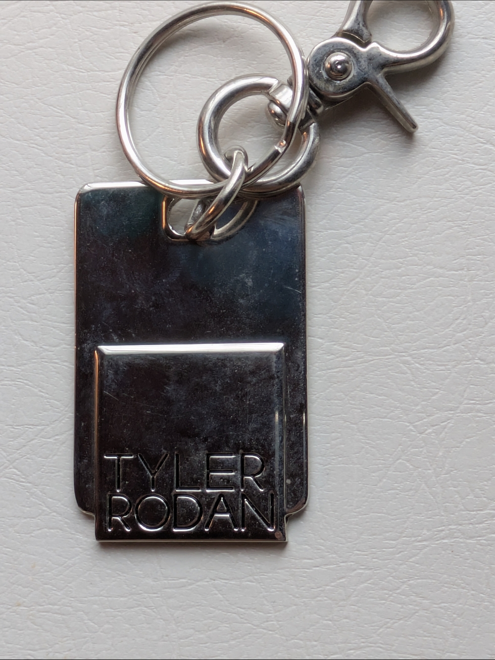 Tyler Rodan Silver Tone Rectangular Metal Keychain Clip Accessory - Picture 2 of 3